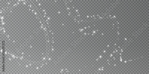 Festive decoration in the form of luminous flying wind surrounded by light dust and  white lines. Light effect for ceremonies, awards, prizes, motivations, invitations, banners, cards, videos.	
