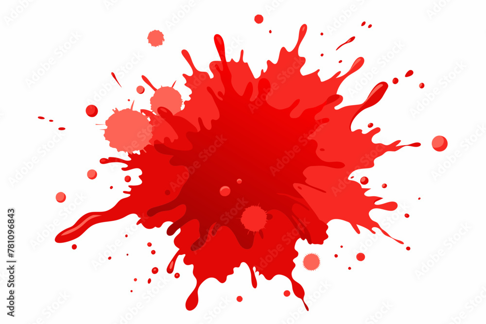 red-color--watercolor-splash--white-background