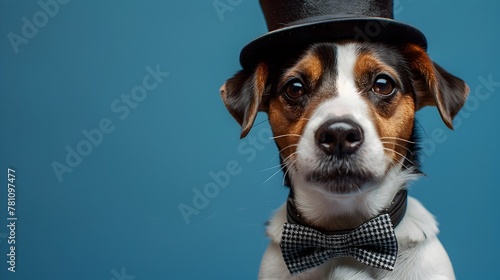 Dapper Dog in Formal Attire Ready for a Celebratory Event Closeup Portrait © Meta