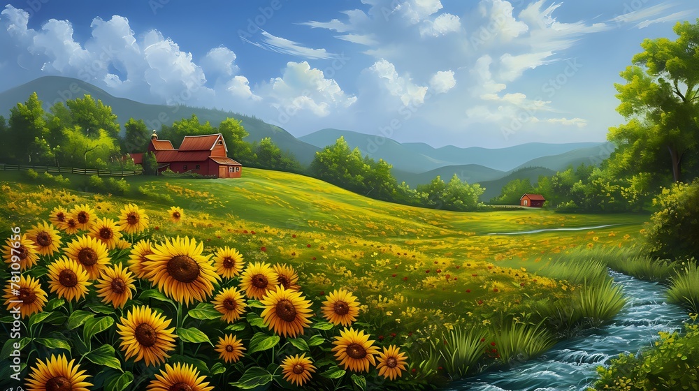 Meadow Serenity: A Rural Idyll./n Meadow Serenity: A Rural Idyll./n