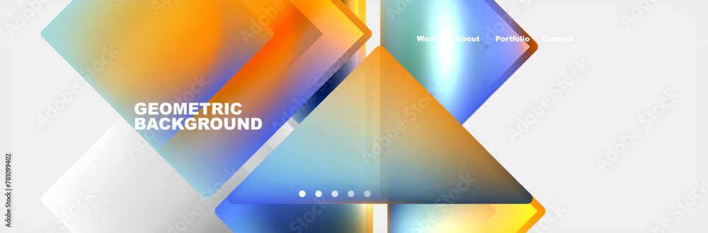 Colorful fluid gradient triangles and squares web site template. Vector Illustration For Wallpaper, Banner, Background, Card, Book Illustration, landing page Colorful fluid gradient triangles and squares web site template. Vector Illustration For Wallpaper, Banner, Background, Card, Book Illustration, landing page