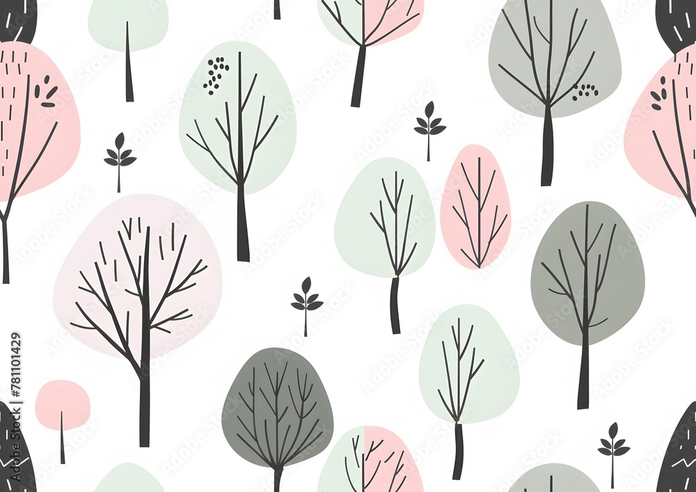 Cute trees seamless pattern Cute trees seamless pattern