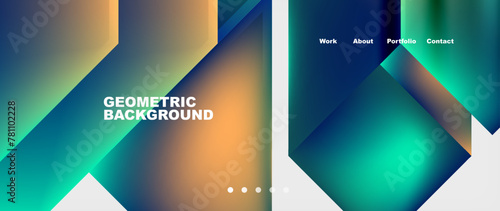 Minimal geometric web site page template design. Vector Illustration For Wallpaper, Banner, Background, Card, Book Illustration, landing page