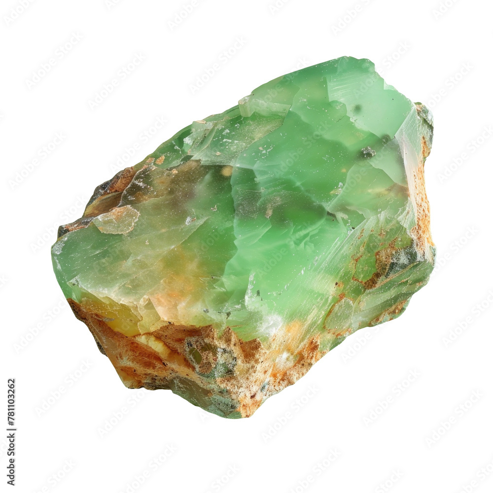 A green rock on a Transparent Background