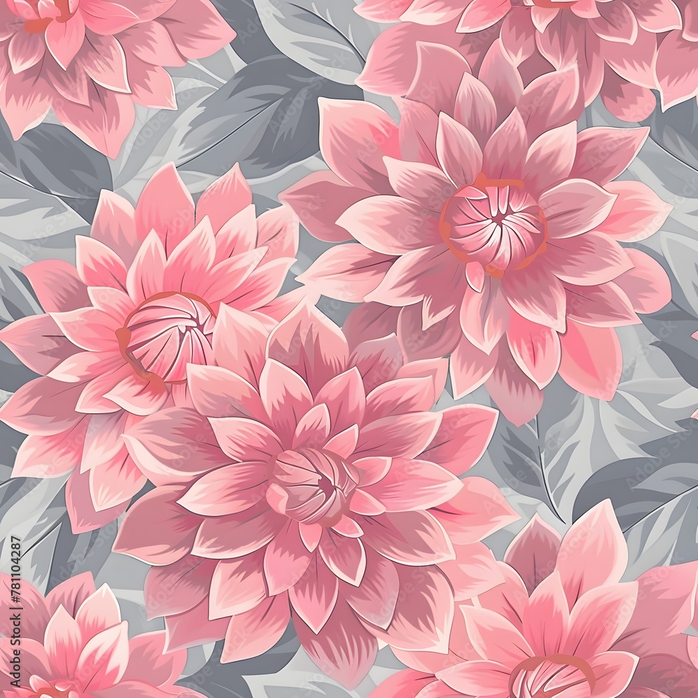 dahlia floral seamless pattern dahlia floral seamless pattern