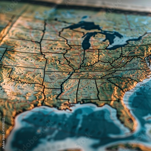 united states map with States. United States od America. 