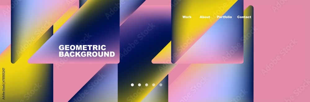 Colorful fluid gradient triangles and squares web site template. Vector Illustration For Wallpaper, Banner, Background, Card, Book Illustration, landing page Colorful fluid gradient triangles and squares web site template. Vector Illustration For Wallpaper, Banner, Background, Card, Book Illustration, landing page