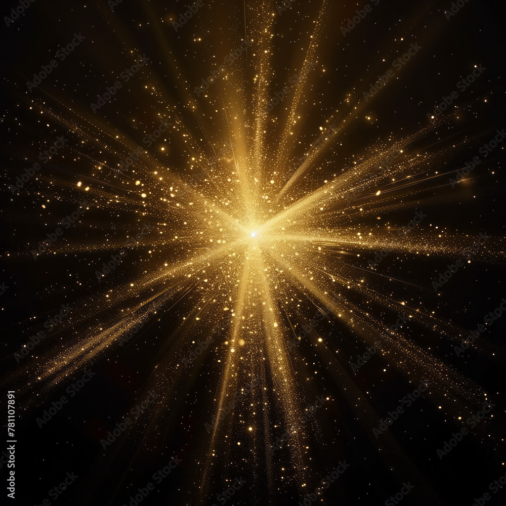 Obraz premium Radiant Gold Light Rays