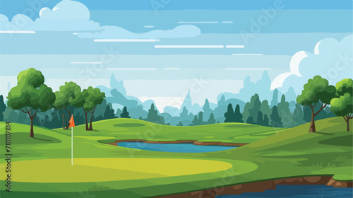 Fototapeta Naklejka Na Ścianę i Meble -  Golf design over blue background vector illustratio