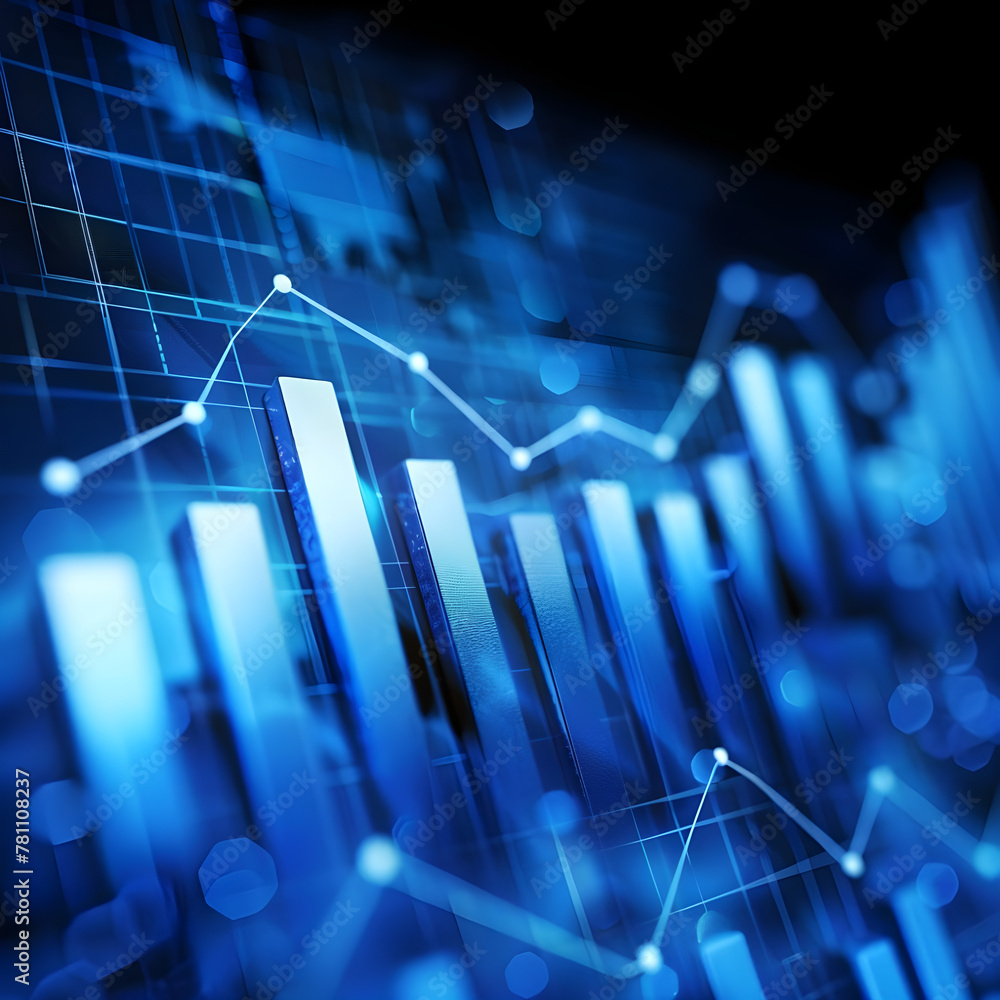 Photo blue growth graph business chart data diagram on success financial presentation background Photo blue growth graph business chart data diagram on success financial presentation background