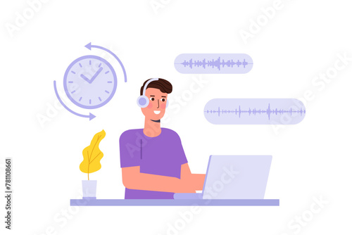 Limited headphone use concept. Vector illustration