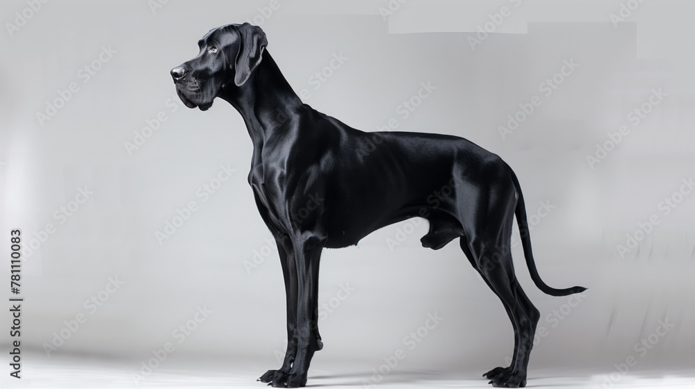 Fototapeta premium A Great Dane standing tall and majestic, showcasing its impressive size and gentle demeanor
