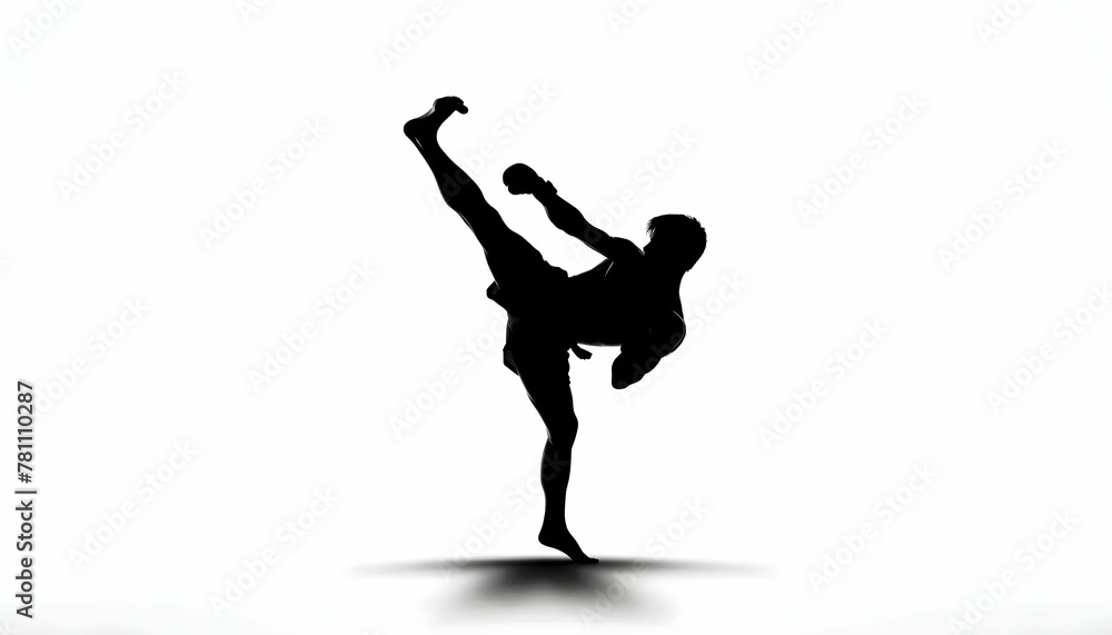Muay Thai in the black and white version Muay Thai in the black and white version