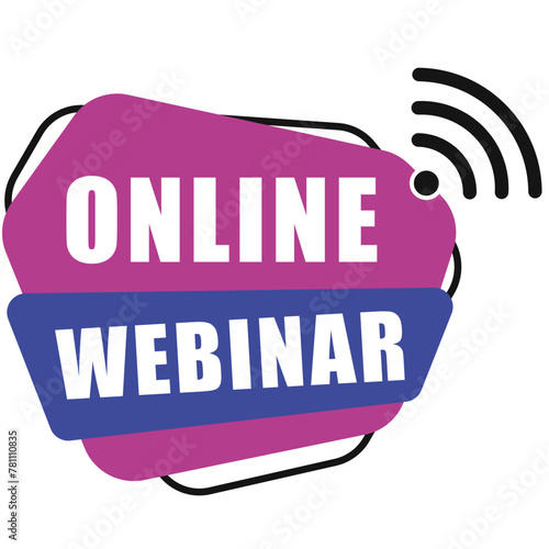 Live Webinar Button label, online Webinar