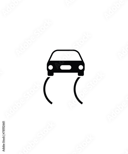 car on way icon, vector best flat icon.