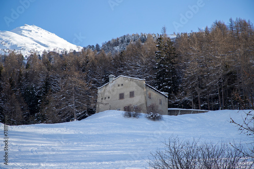A mountain house at Mont-Cenis, a massif of the French Alps