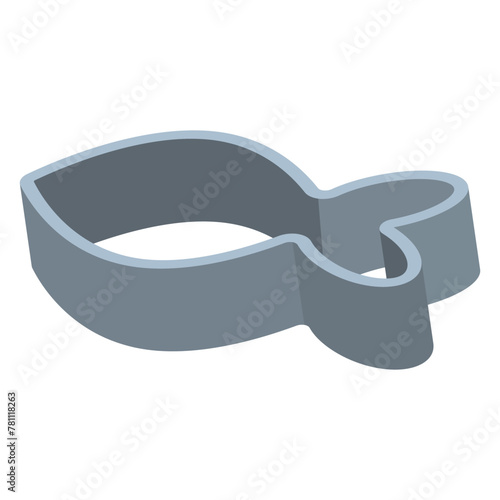 Fruit and cookie cutter fish shape vector cartoon illustration isolated on a white background.