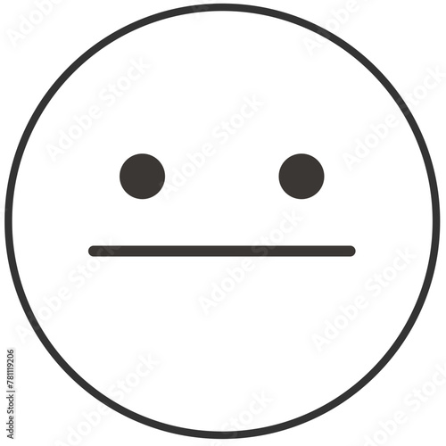 Neutral, Straight face emoji with eyes and mouth