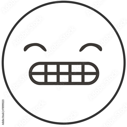 face emoji showing teeth and closed eyes photo