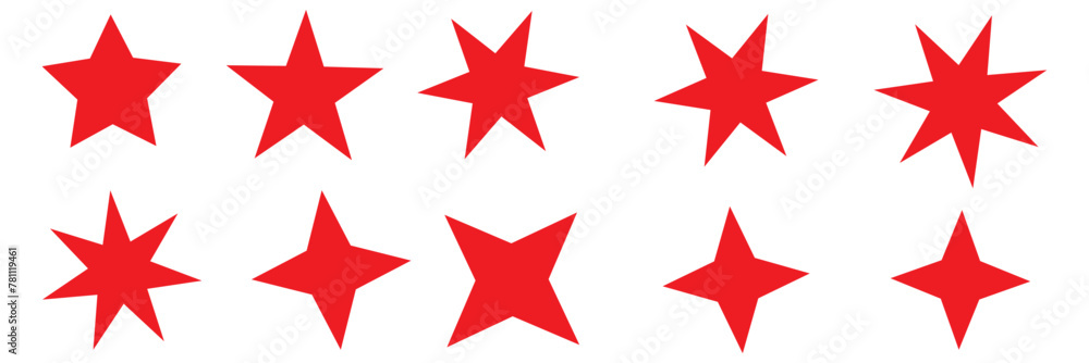 Set of Vector Starburst Badges. Simple Flat Style Vintage Labels, Stickers. Set of Vector Starburst Badges. Simple Flat Style Vintage Labels, Stickers.