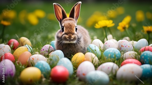 easter bunny and easter eggs © Phatto