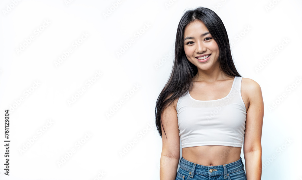 Graceful Woman in White Background Pose Graceful Woman in White Background Pose