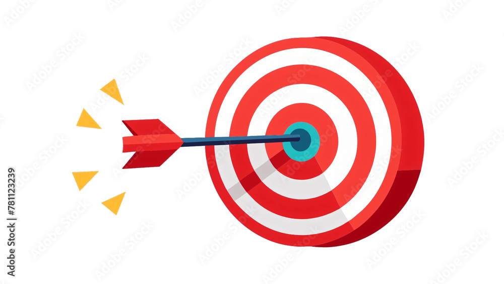 Successful Aim: Red Bullseye with Arrows Successful Aim: Red Bullseye with Arrows