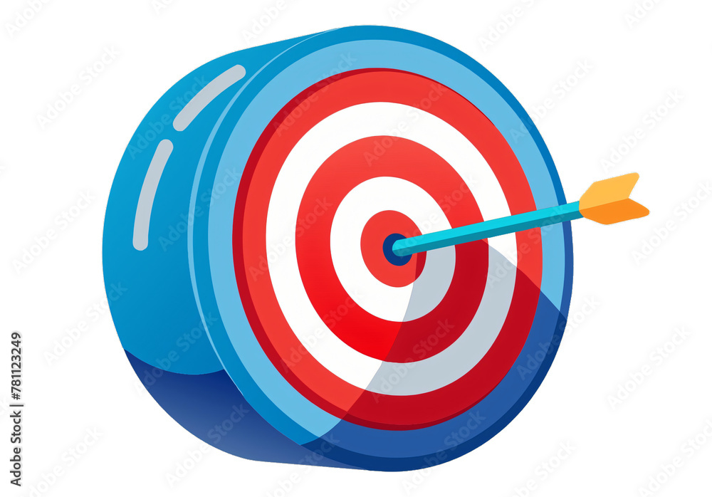 Accurate Aiming: Target with Red Arrows Hits Bullseye