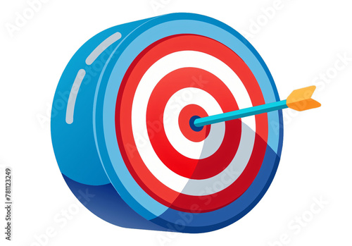 Accurate Aiming: Target with Red Arrows Hits Bullseye © Uncle-Ice