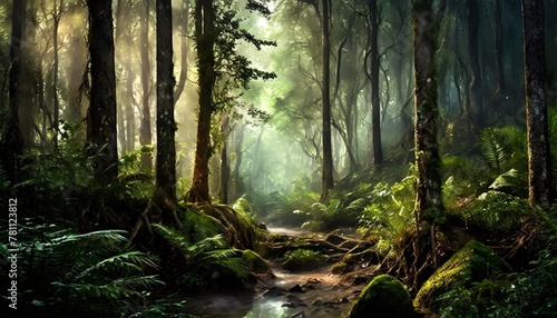 forest landscape exotic foggy forest © Joseph