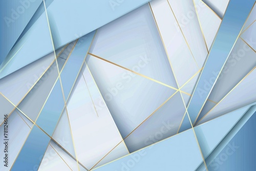 Light blue background with light white and gray geometric shapes