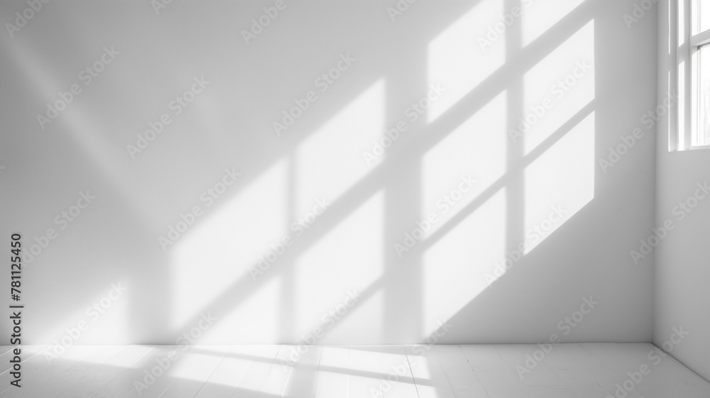 Wall Art Mockup, white wall, light and shadow blurry background, 3d render Wall Art Mockup, white wall, light and shadow blurry background, 3d render