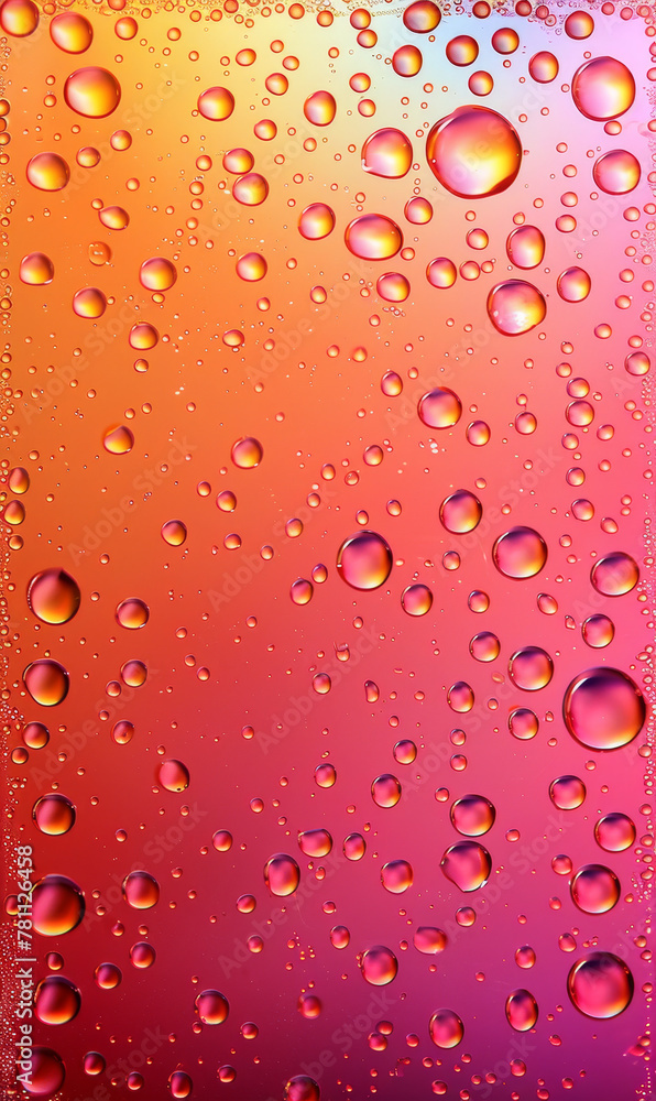Droplets with a warm, sunset-orange backlight. Droplets with a warm, sunset-orange backlight.