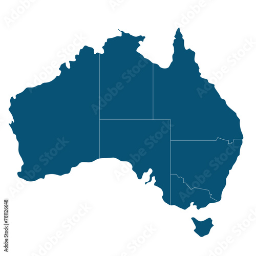 Map of Australia with states