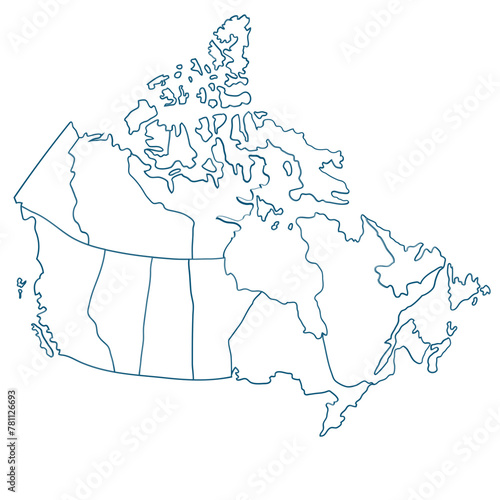 map of Canada. Borders of the provinces photo