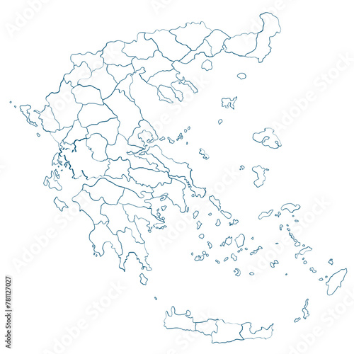 Detailed map of grece