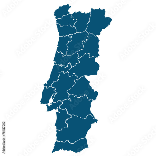 High detailed map of Portugal