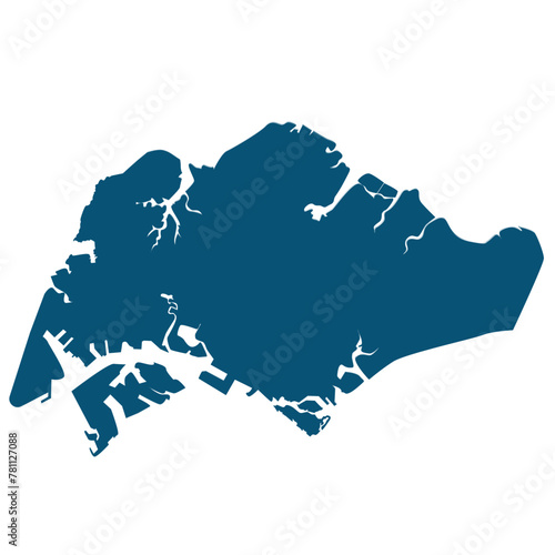 High detailed map of Singapore