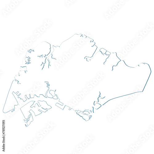 High detailed map of Singapore