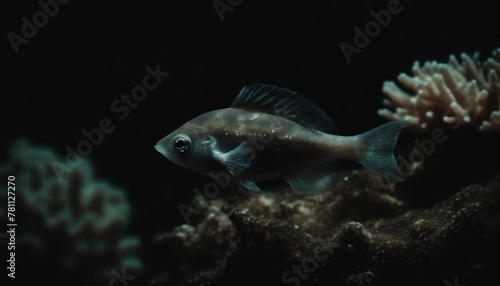 small fish live in coral reefs photography made with generative ai