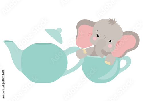Little elephant in a tea cup