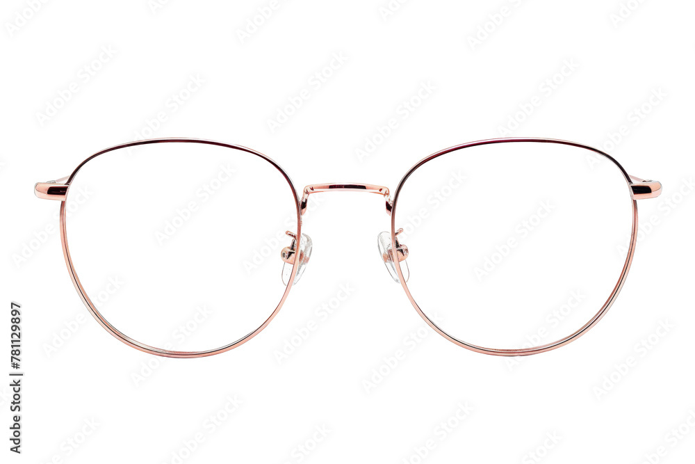 Round eyeglasses with modern and minimal style isolated on background, optical accessories for male and female in daily life. Round eyeglasses with modern and minimal style isolated on background, optical accessories for male and female in daily life.