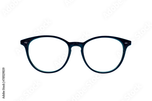 Round eyeglasses with modern and minimal style isolated on background, optical accessories for male and female in daily life.