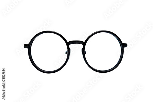 Round eyeglasses with modern and minimal style isolated on background, optical accessories for male and female in daily life.