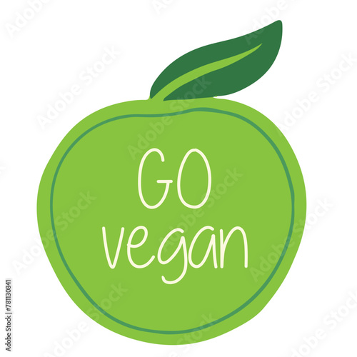 Go vegan slogan. Hand lettering