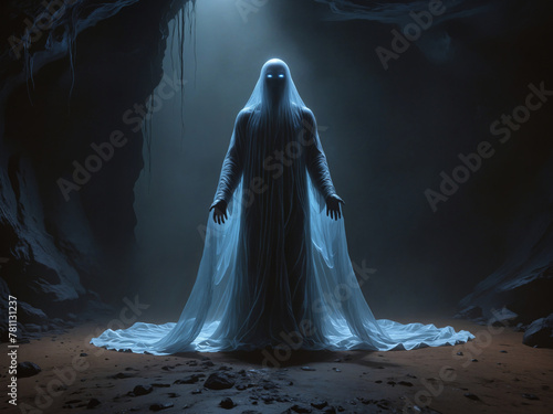 ghostly apparition in a cave