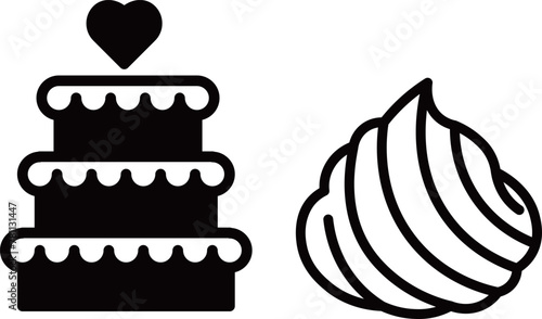 ウェディングケーキ　＆　ホイップ　アイコン