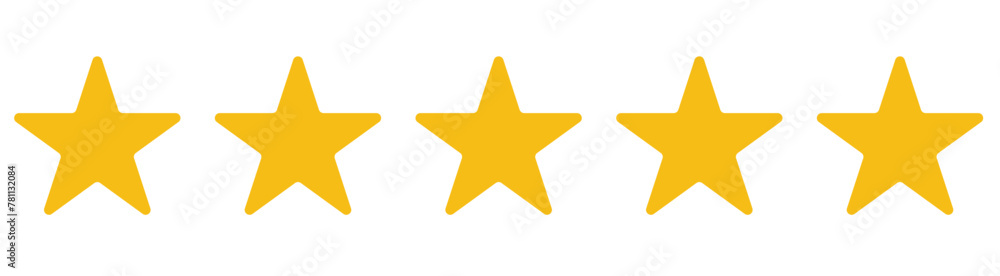 Obraz premium 5 stars icon. Five star rating icon. Vector icon set. Feedback of user symbol. Review quality. Button click. 