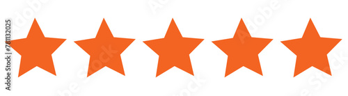  5 stars icon. Five star rating icon. Vector icon set. Feedback of user symbol. Review quality. Button click. 