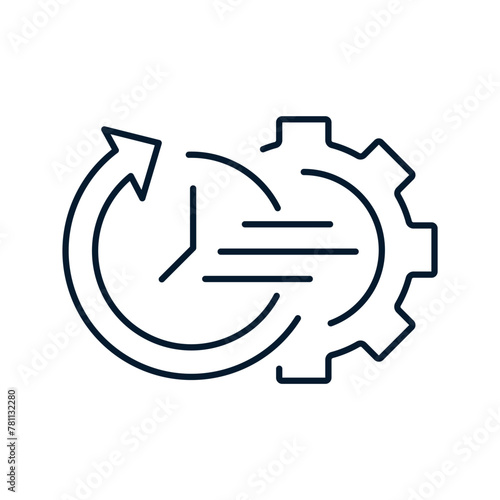The concept of fast optimization operation. Vector linear icon isolated on white background.
